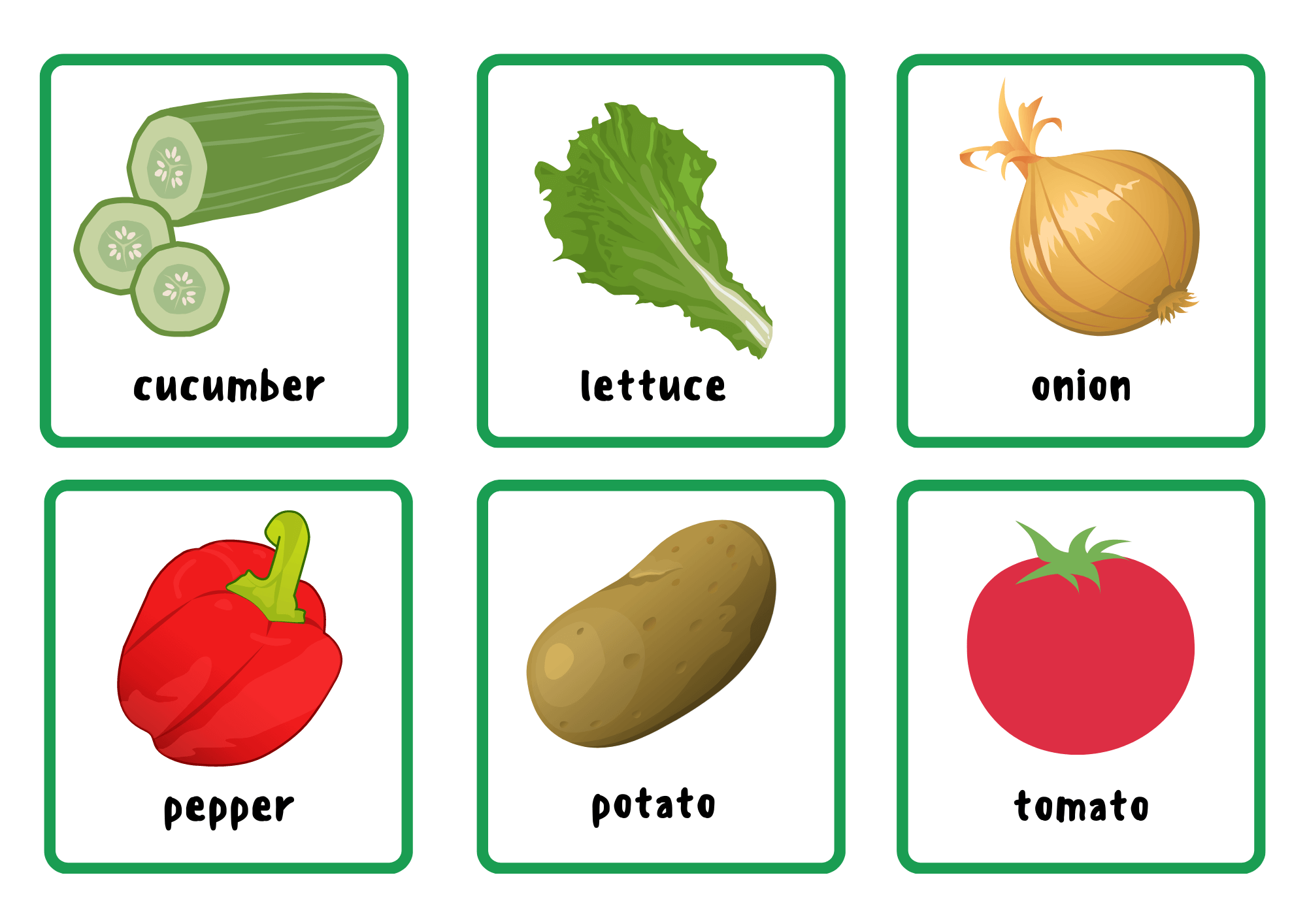 Vegetales y frutas en inglés UP Master