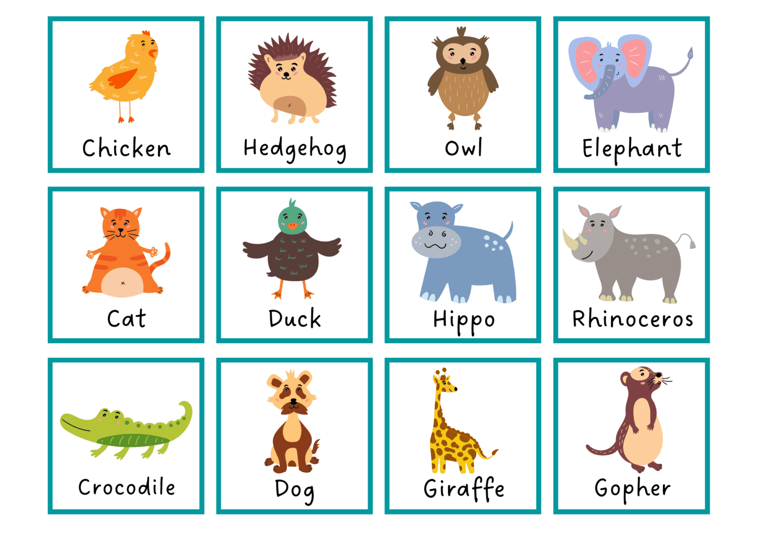 Animales en inglés UP Master